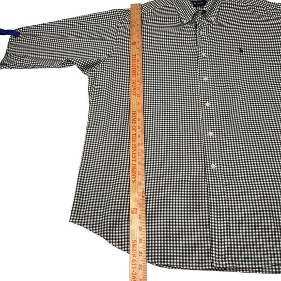 Ralph Lauren Mens Blake Button Down Shirt Size L Green Brown Check Long Sleeve - Picture 8 of 8